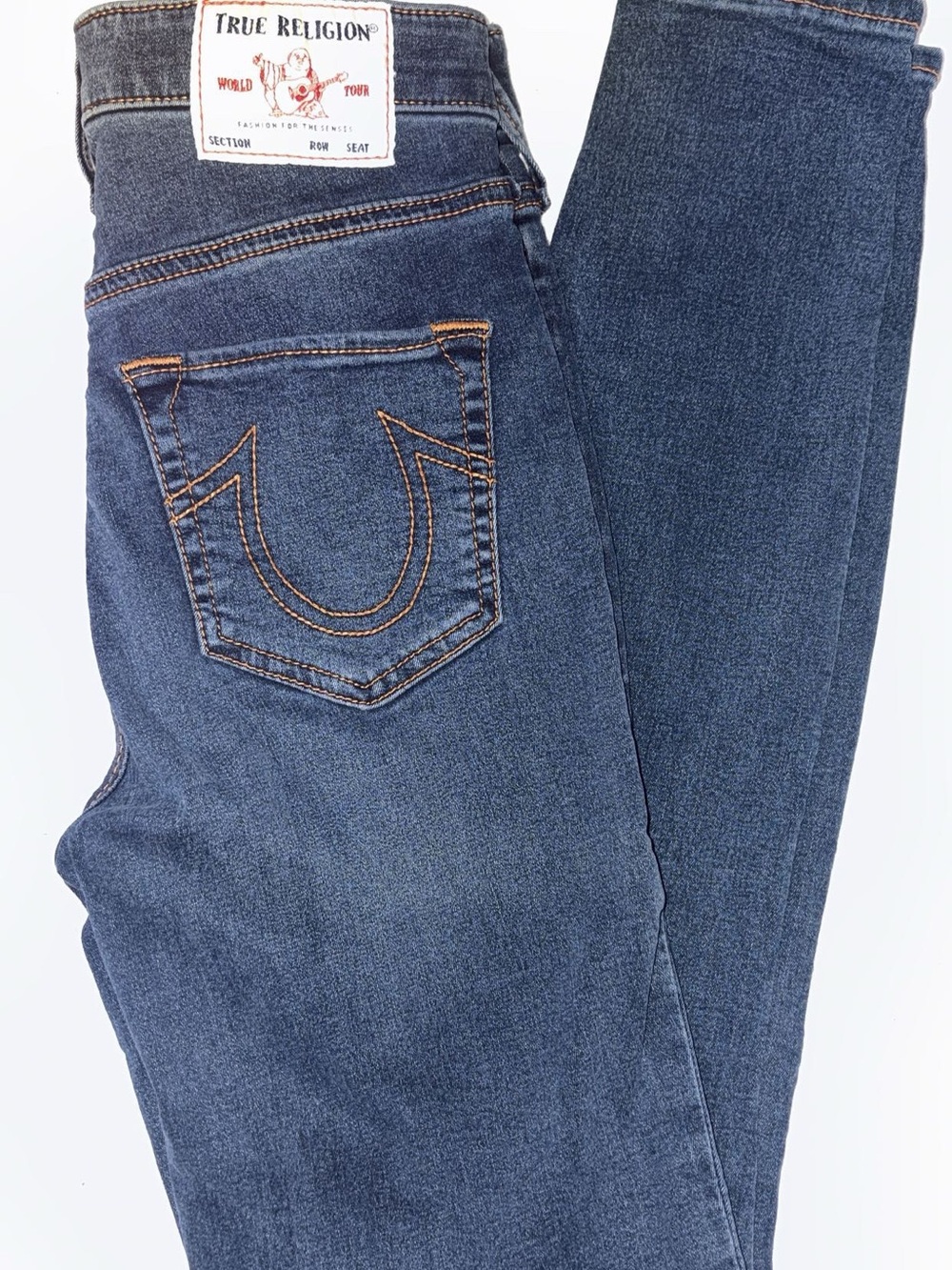 True Religion Women's Indigo Skinny Jeans with Contrast Stitching